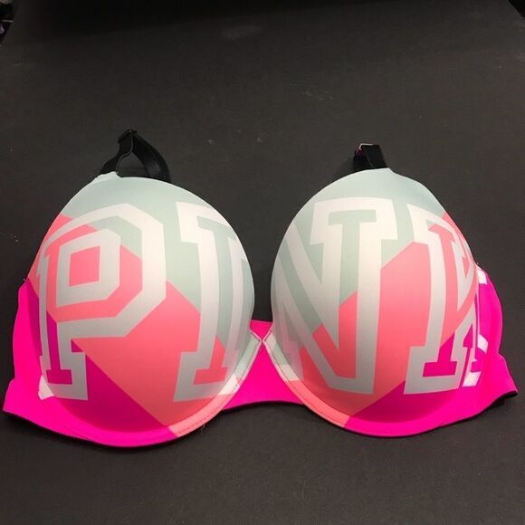 Victoria’s Secret wear everywhere Push Up Padded Pink Logo Bra - Picture 1 of 4